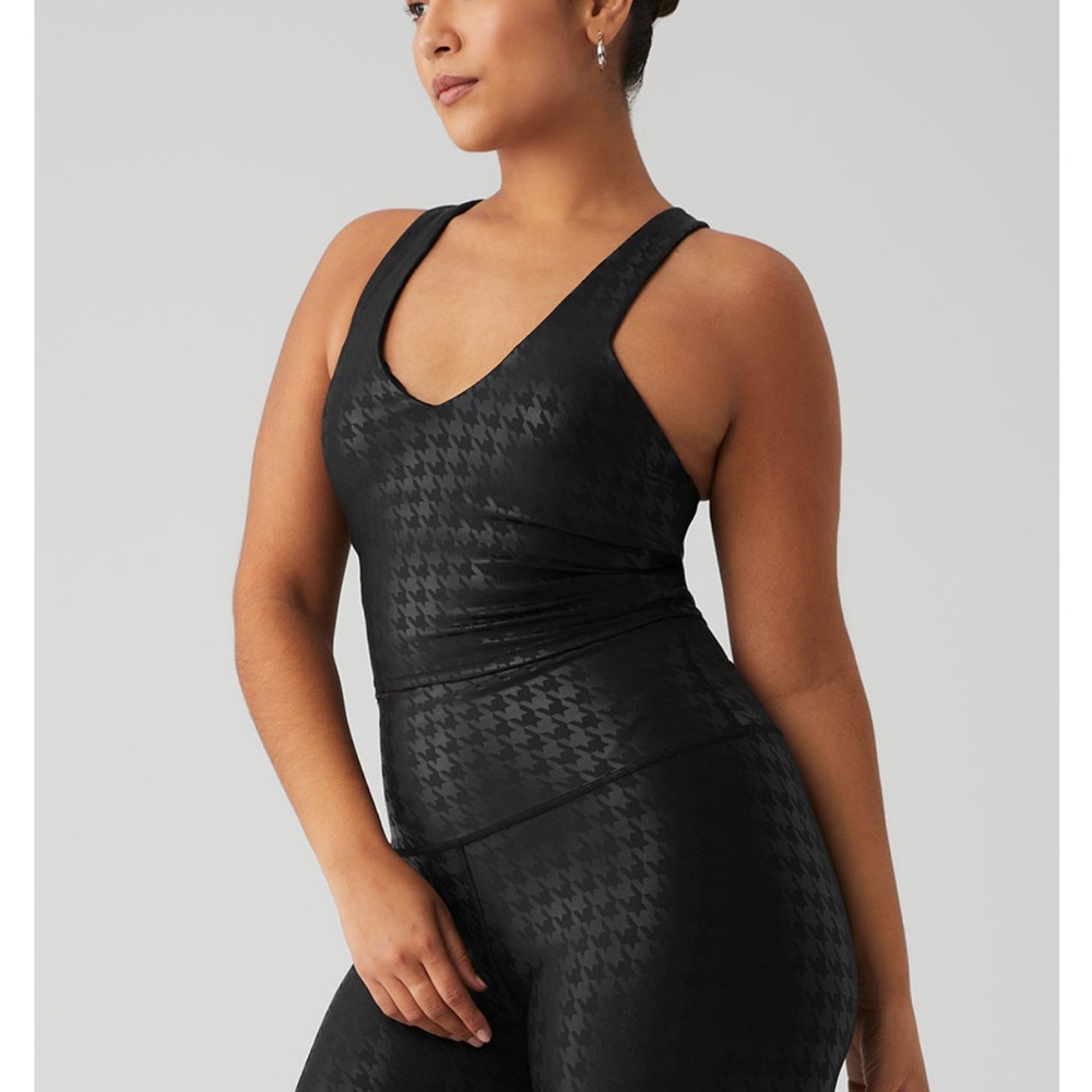 Alo Airlift Glimmer Houndstooth Real Bra tank - Picture 3 of 4